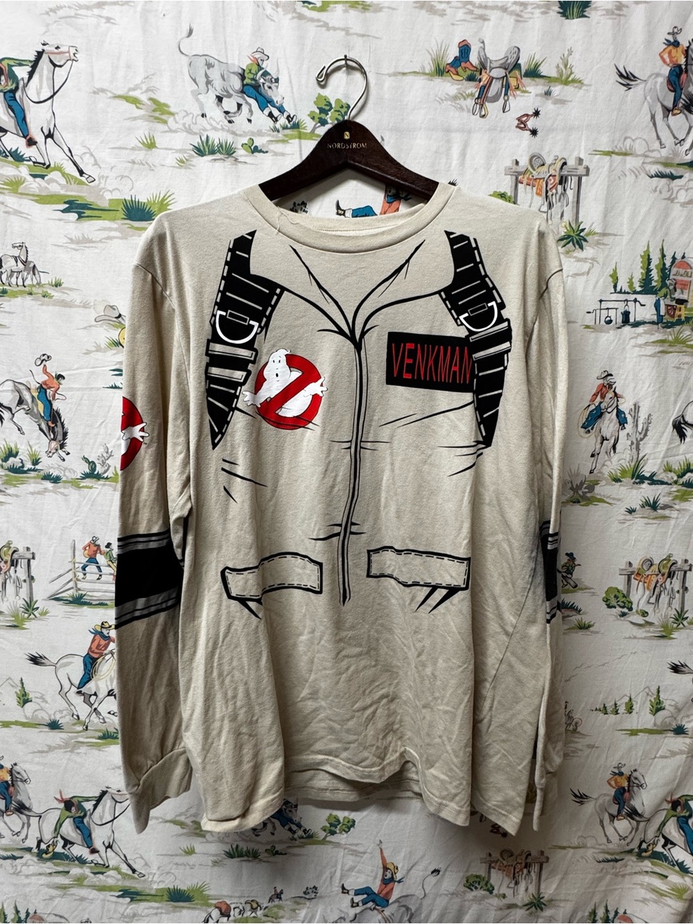 Ghostbusters Venkman Long-Sleeve Graphic Shirt - Beige size XL